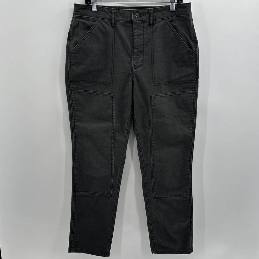 REI COOPERATIVE‎ WOMENS CANVAS DOUBLE KNEE WORK PANTS BLACK HIKING GUIDE SIZE 12